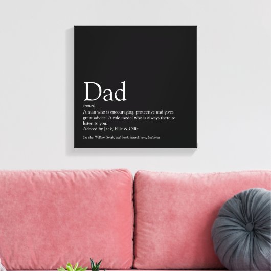 's Werelds beste pap papa's vaders definitiefilm B Canvas Afdruk (Insitu (Woonkamer))