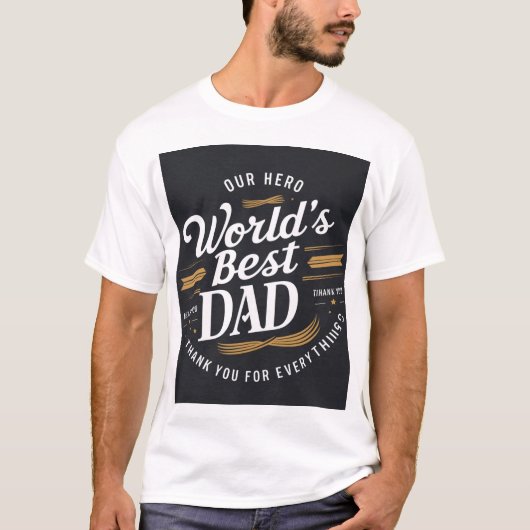 's Werelds Beste Pap T-shirt - Onze Hero | VADERDA (Voorkant)