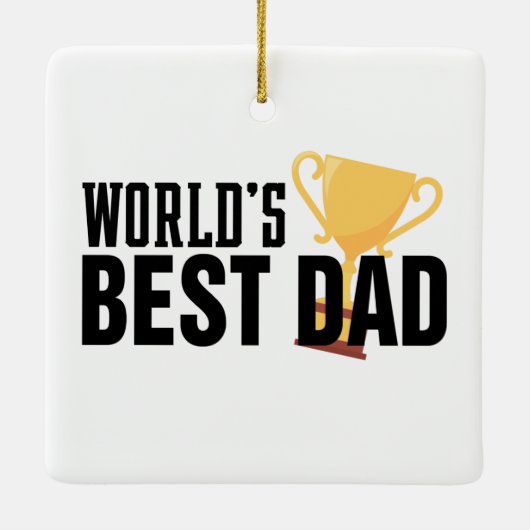 's Werelds beste pap Typografie Trophy | ORNAMENT (Achterkant)