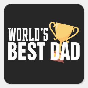 's Werelds beste pap Typografie Trophy   Sticker