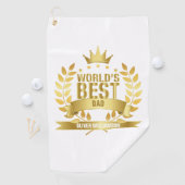 's Werelds Beste Pap Vader Gold 5 Star Golfhanddoek (Insitu)