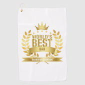 's Werelds Beste Pap Vader Gold 5 Star Golfhanddoek (Voorkant)