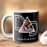 's Werelds Beste Pap Vaderdag Foto Zwart Koffiemok<br><div class="desc">De Best Dad Photo Mok van deze wereld is versierd met het woord DAD in witte typografie op een zwarte achtergrond. Gemakkelijk aan te passen met uw foto. Maakt een perfect Vaderdag cadeau.</div>