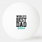 's Werelds Beste Pap Zwart en Blauwgroen Vaderdag Pingpongbal (Voorkant)