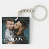 's Werelds beste papa aangepaste foto Unieke toets Sleutelhanger (Achterkant)