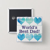 's Werelds beste papa pin Vierkante Button 5,1 Cm (Voorkant /achterkant)