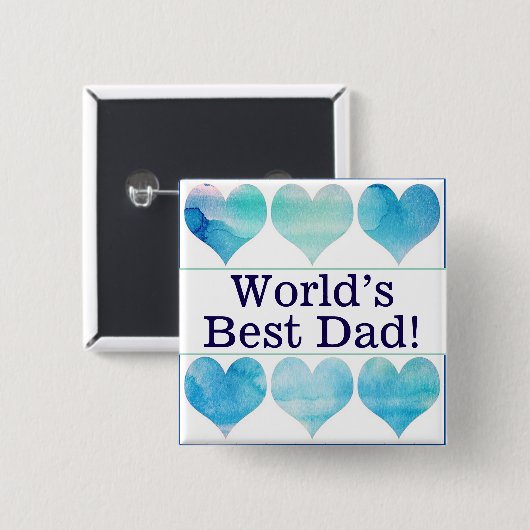's Werelds beste papa pin Vierkante Button 5,1 Cm (Voorkant /achterkant)
