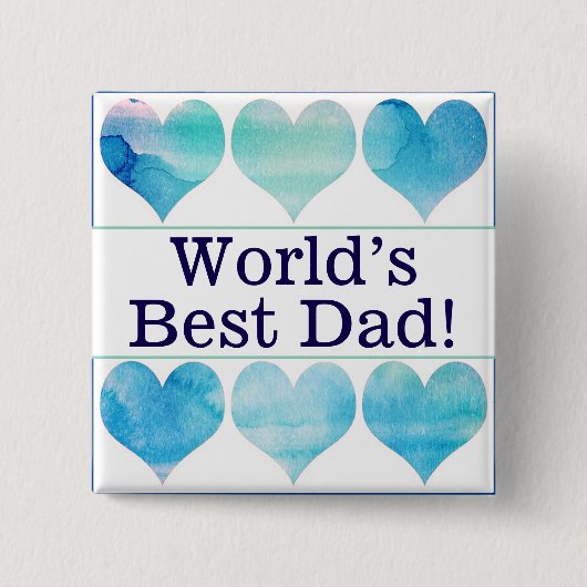's Werelds beste papa pin Vierkante Button 5,1 Cm (Voorkant)
