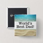 's Werelds beste papa pin Vierkante Button 5,1 Cm (Voorkant /achterkant)
