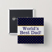 's Werelds beste papa pin Vierkante Button 5,1 Cm (Voorkant /achterkant)