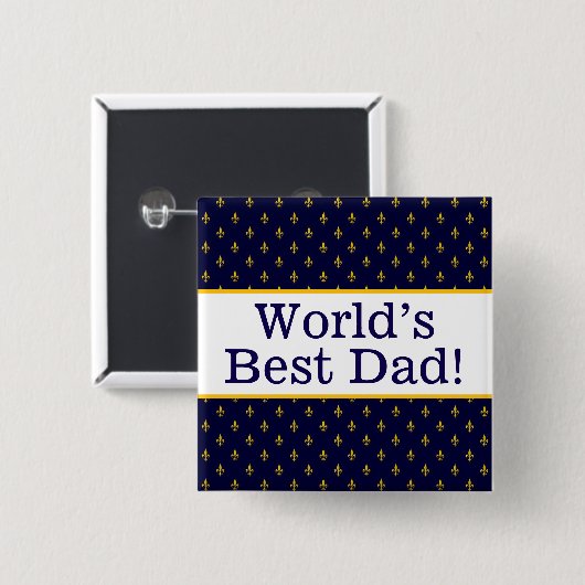 's Werelds beste papa pin Vierkante Button 5,1 Cm (Voorkant /achterkant)