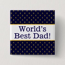 's Werelds beste papa pin Vierkante Button 5,1 Cm