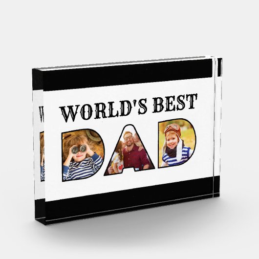 'S Werelds Beste Papa Quote 3 Fotocollage Block Fotoblokken (Links)