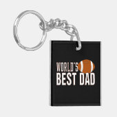 's Werelds beste papa typografie Football | Button Sleutelhanger (Voorkant Links)