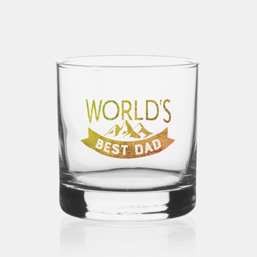 's Werelds beste papa typografie  gebergte Whisky Glas (Voorkant)