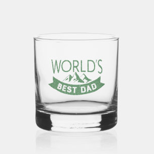 's Werelds beste papa typografie gebergte Whisky Glas