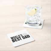 's Werelds beste papa typografie golf | ONDERZETTE Kartonnen Onderzetters (Insitu)