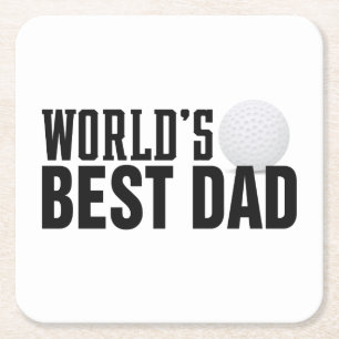 's Werelds beste papa typografie golf   ONDERZETTE Kartonnen Onderzetters