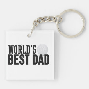 's Werelds beste papa typografie golf SLEUTELHAN Sleutelhanger