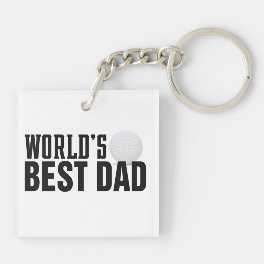 's Werelds beste papa typografie golf | SLEUTELHAN Sleutelhanger (Achterkant)
