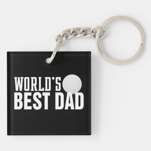's Werelds beste papa typografie golf | SLEUTELHAN Sleutelhanger (Achterkant)