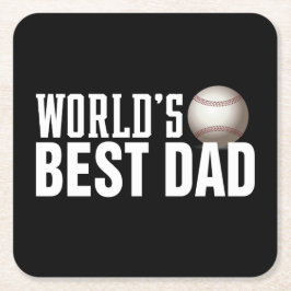 'S Werelds Beste Papa Typografie Honkbal | Onderze Kartonnen Onderzetters