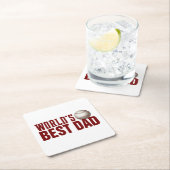 'S Werelds Beste Papa Typografie Honkbal | Onderze Kartonnen Onderzetters (Insitu)