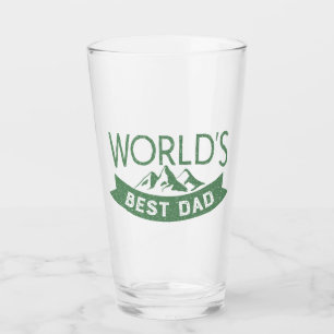 's Werelds beste papa typografie Modern Classic Glas