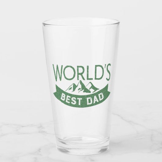 's Werelds beste papa typografie Modern Classic Glas (Voorkant)
