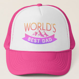 's Werelds Beste Papa Typografie roze Vaderdag Trucker Pet