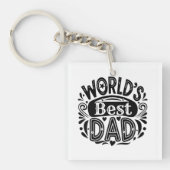 's Werelds beste papa  typografie Sleutelhanger (voorkant)