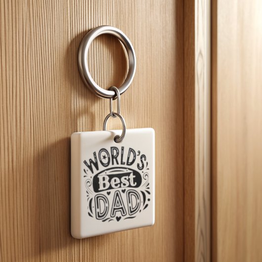 's Werelds beste papa  typografie Sleutelhanger