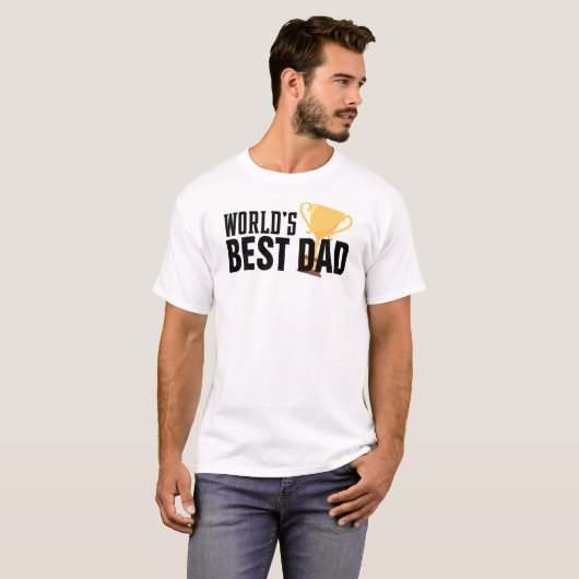 'S Werelds Beste Papa Typografie Trofee | Shirts (Voorkant volledig)
