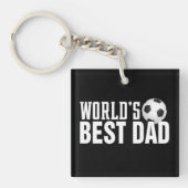 'S Werelds Beste Papa Typografie Voetbal | Button  Sleutelhanger (Voorkant)