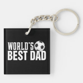 'S Werelds Beste Papa Typografie Voetbal | Button Sleutelhanger