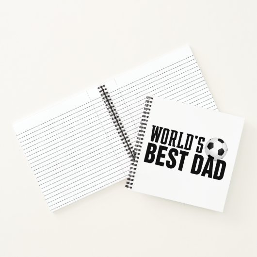 'S Werelds Beste Papa Typografie Voetbal | Notitie Notitieboek (Binnen)