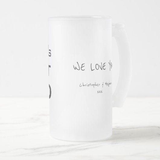 's Werelds beste papa Vaderdag Custom Matglas Bierpul (Voorkant rechts)