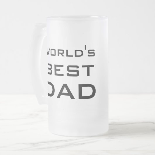 's Werelds beste papa Vaderdag Custom Matglas Bierpul (Voorkant links)