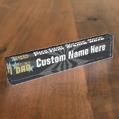 's Werelds beste papa zwart/goud koele Vaderdag Naambordje (Zijkant)