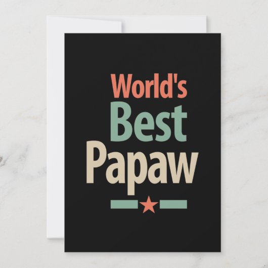 's Werelds beste papaw | Vader Gift Bedankkaart (Voorkant)