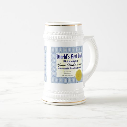's Werelds beste papieren Mok Beer Stein (Voorkant rechts)