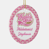 's Werelds beste phlebotomistische gepersonaliseer Keramisch Ornament (Rechts)