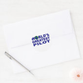 's Werelds beste piloot Ronde Sticker (Envelop)