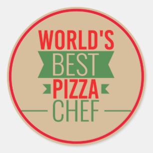 's Werelds Beste Pizza Chef - rood groen Ronde Sticker