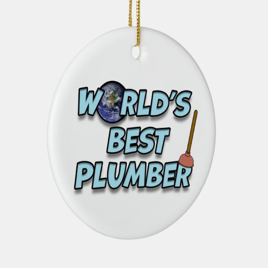 's Werelds beste Plumber Keramisch Ornament (Rechts)
