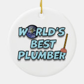 's Werelds beste Plumber Keramisch Ornament (Achterkant)