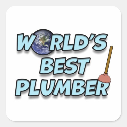 's Werelds beste Plumber Vierkante Sticker (Voorkant)