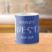 's Werelds Beste Pop Pop Custom Foto Blauw Koffiemok