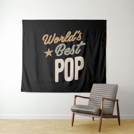 's Werelds beste Pop - vader- en opa-cadeautjes Wandkleed (In Situ (horizontaal))
