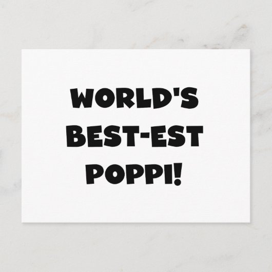 's Werelds beste Poppi Black Text Gifts Briefkaart (Voorkant)